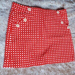 Red J Crew mini skirt
